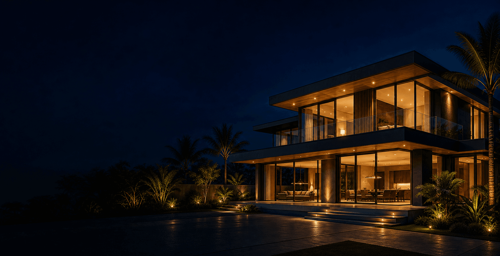 Warmly lit Dominion Homes shared living space